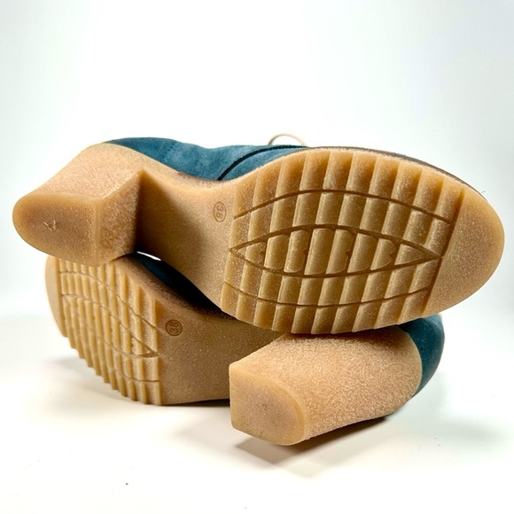 Anthropologie Jasper & Jeera Blue Suede Yuma Booties - Picture 10 of 12